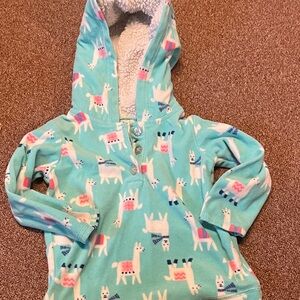 18 month Llama Print Hoodie fleece